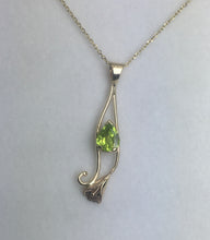 Load image into Gallery viewer, Peridot Calla Lily Pendant