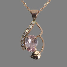 Load image into Gallery viewer, Padparadscha Sapphire Pea Pod Pendant