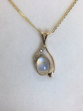 Load image into Gallery viewer, bbrilliant chatoyant rainbow moonstone with diamonds