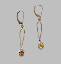 Load image into Gallery viewer, Citrine Exclamation Point Earrings