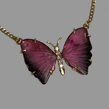 Load image into Gallery viewer, Bicolor Tourmaline Butterfly Necklace
