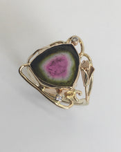 Load image into Gallery viewer, Watermelon Tourmaline Slice Ring