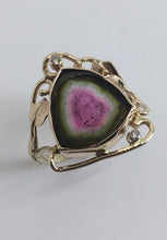 Load image into Gallery viewer, Watermelon Tourmaline Slice Ring