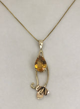 Load image into Gallery viewer, Citrine Pendant with Calla Lily