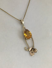 Load image into Gallery viewer, Citrine Pendant with Calla Lily