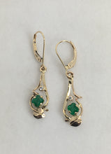 Load image into Gallery viewer, stunning emerald cut emerald earrings