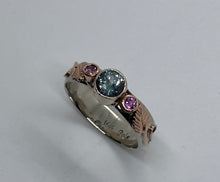 Load image into Gallery viewer, Montana Sapphire (Aqua) with Mixed Golds Ring