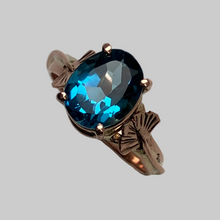 Load image into Gallery viewer, Blue Topaz (London Blue) Rose Gold Ring