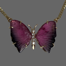 Load image into Gallery viewer, Bicolor Tourmaline Butterfly Necklace