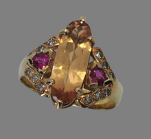 Load image into Gallery viewer, Imperial Topaz and Pink Sapphire Ring