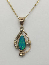 Load image into Gallery viewer, Free-form Opal and Diamond Pendant
