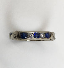 Load image into Gallery viewer, Ceylon Sapphire & Diamonds Channel Set Band