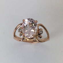 Load image into Gallery viewer, Morganite Open Heart with Diamonds Ring