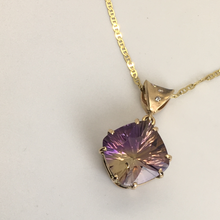 Load image into Gallery viewer, Ametrine and Diamond Bail Pendant (Amethyst)