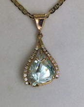 Load image into Gallery viewer, Aquamarine and Diamond Pendant
