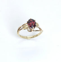 Load image into Gallery viewer, Almandine Garnet Double Wave Ring with Leaves
