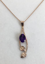 Load image into Gallery viewer, Amethyst Pendant with Leaves