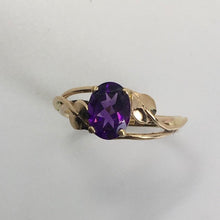 Load image into Gallery viewer, Amethyst Double Wave with Leaves Ring