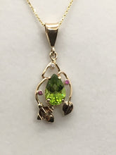 Load image into Gallery viewer, Peridot Pendant with Pink Sapphires