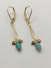 Load image into Gallery viewer, Marquis Opal 2 Leaf Dangle Earrings