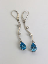 Load image into Gallery viewer, Blue Topaz Moxie Dangle Earrings