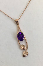 Load image into Gallery viewer, Amethyst Pendant with Leaves
