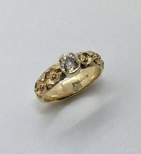 Load image into Gallery viewer, old mine cushion cut diamond with dogwood flowers