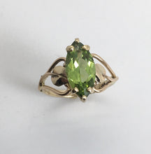 Load image into Gallery viewer, sparkling marquise cut peridot ring
