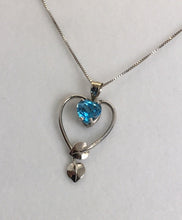 Load image into Gallery viewer, Swiss Blue Topaz Heart Pendant