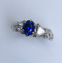 Load image into Gallery viewer, brilliant blue sapphire and diamond band