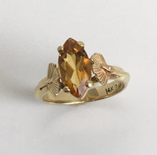Load image into Gallery viewer, Citrine Ginkgo Leaf Ring