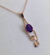 Load image into Gallery viewer, Amethyst Pendant with Leaves
