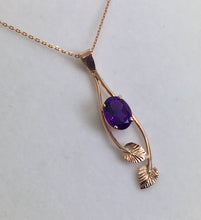 Load image into Gallery viewer, Amethyst Pendant with Leaves