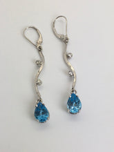 Load image into Gallery viewer, Blue Topaz Moxie Dangle Earrings