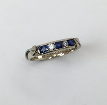 Load image into Gallery viewer, Ceylon Sapphire & Diamonds Channel Set Band