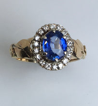 Load image into Gallery viewer, dazzling cornflower blue sapphire ring with diamond
