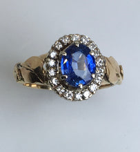 Load image into Gallery viewer, dazzling cornflower blue sapphire ring with diamond