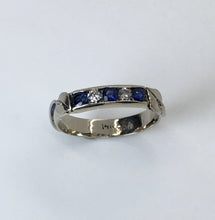 Load image into Gallery viewer, Ceylon Sapphire & Diamonds Channel Set Band