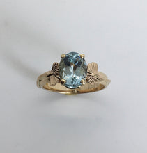 Load image into Gallery viewer, Aquamarine Ginkgo Leaf Ring