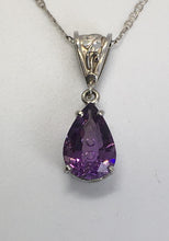 Load image into Gallery viewer, Amethyst Bubble Cut Pendant with Fancy Leaf Bail