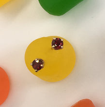 Load image into Gallery viewer, Garnet Gem Dot Earrings