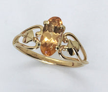 Load image into Gallery viewer, Imperial Topaz Open Heart with Leaves Ring
