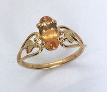 Load image into Gallery viewer, Imperial Topaz Open Heart with Leaves Ring