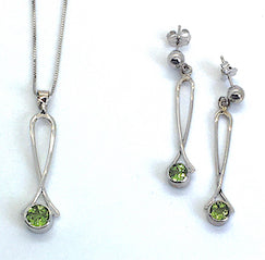 Peridot Exclamation Point Set, White Gold