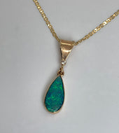 Opal Gumdrop Pear Necklace