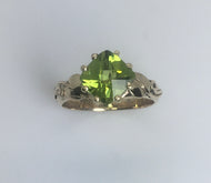 Cushion Cut Peridot Ring