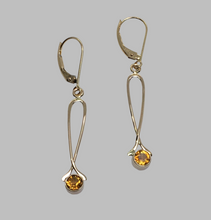 Load image into Gallery viewer, Citrine Exclamation Point Earrings
