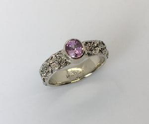 Pink Sapphire Dogwood Ring