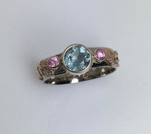 Load image into Gallery viewer, Montana Sapphire (Aqua) with Mixed Golds Ring
