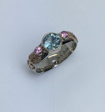 Load image into Gallery viewer, Montana Sapphire (Aqua) with Mixed Golds Ring

